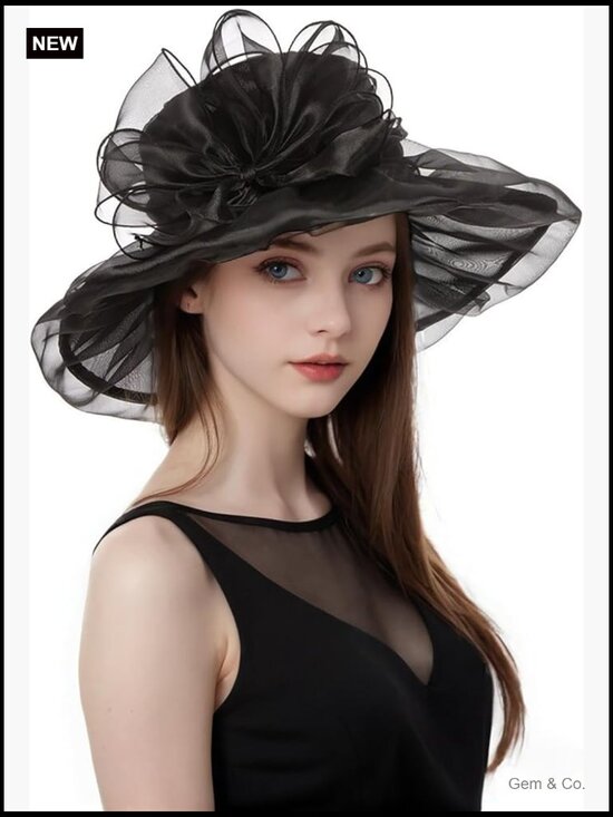 Elegant Organza Derby Fascinator Hat for Women, Adjustable, Handmade main image 7